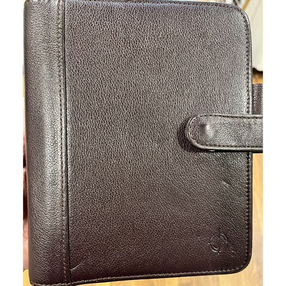 Vtg Franklin Covey Brown Full Grain Leather Planner 6 Ring Binder Rare - Picture 3 of 12